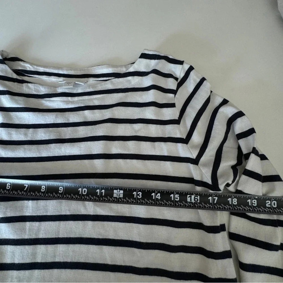 J. Jill || Women’s Modern Striped Boat Neck Long Sleeve Knit Shirt Small - Picture 6 of 12